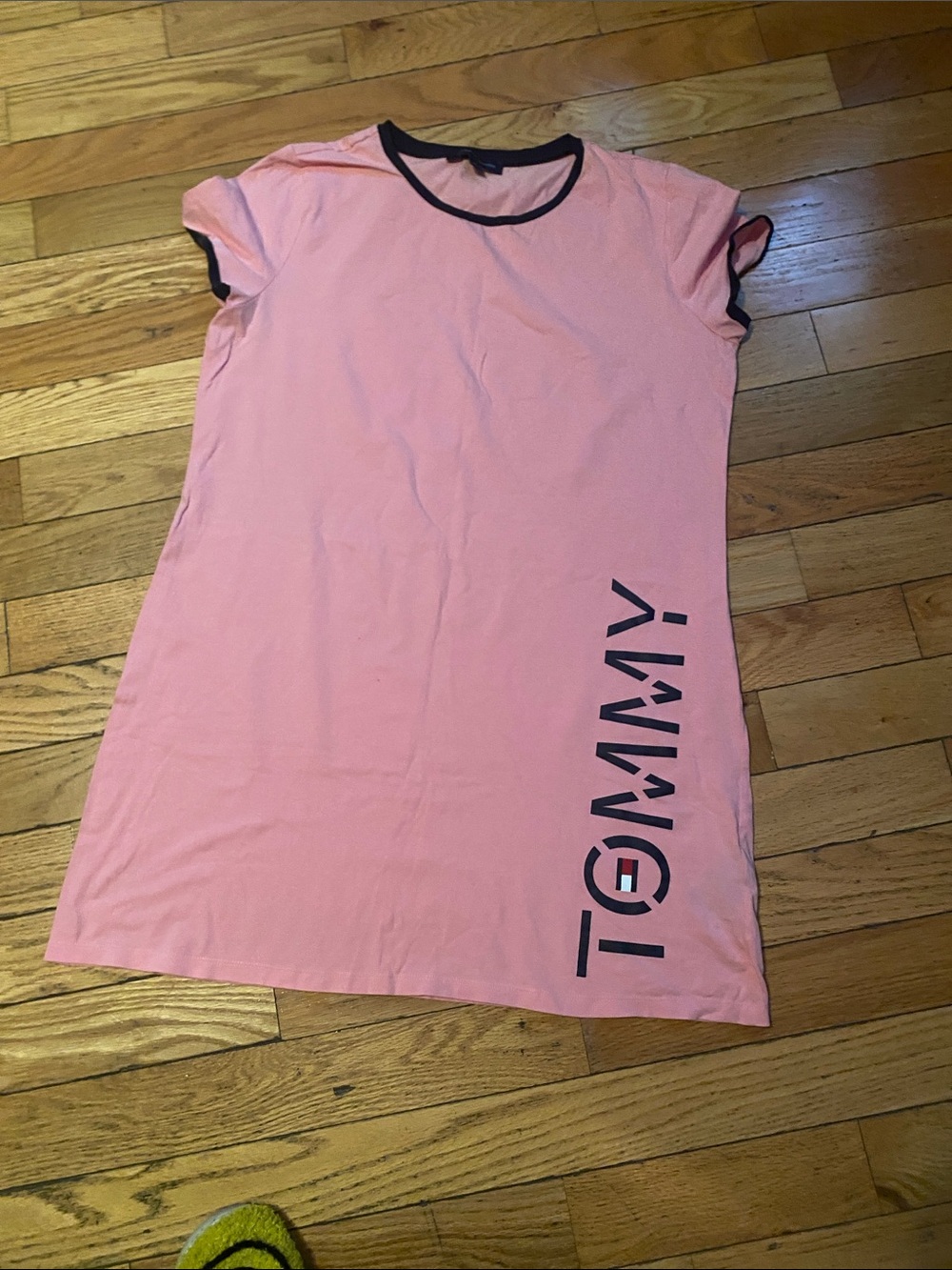 Tommy Hilfiger Pink Tee Dress with Black Trim